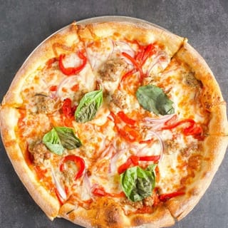 Sausage, Charred Peppers & Onion Pie